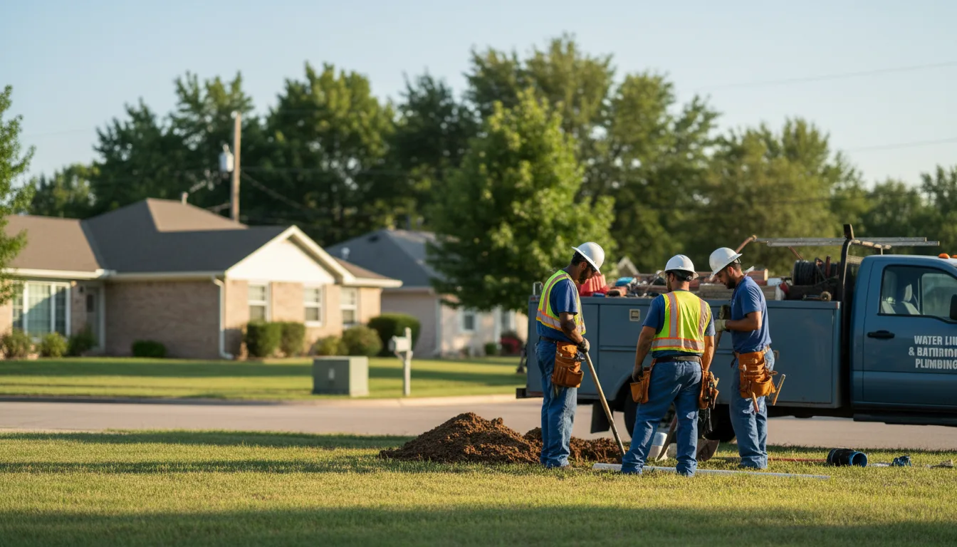 Residential water line and bathroom plumbing service in Dearborn, MO